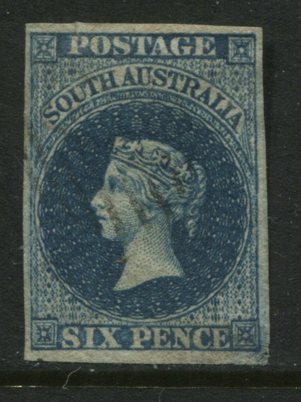 South Australia QV 1855 6d imperf used