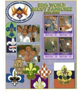 Turks and Caicos - 2002 - Boy Scouts - Sheet of Four stamps - MNH