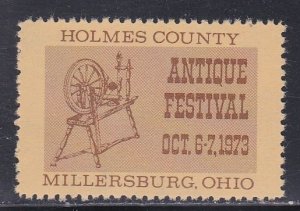 Holmes County, Ohio, Antique Festival Label, NH