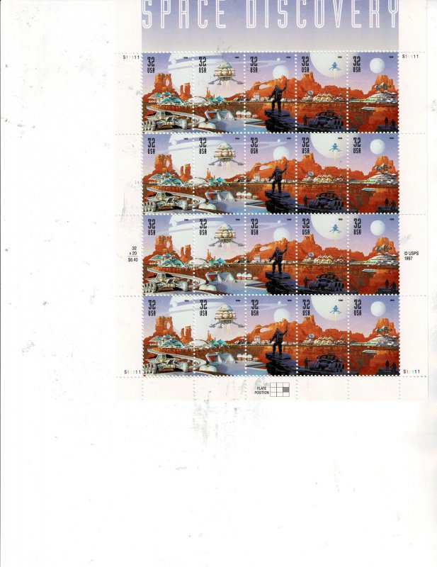 Space Discovery 32c Postage Sheet #3238-41 MNH