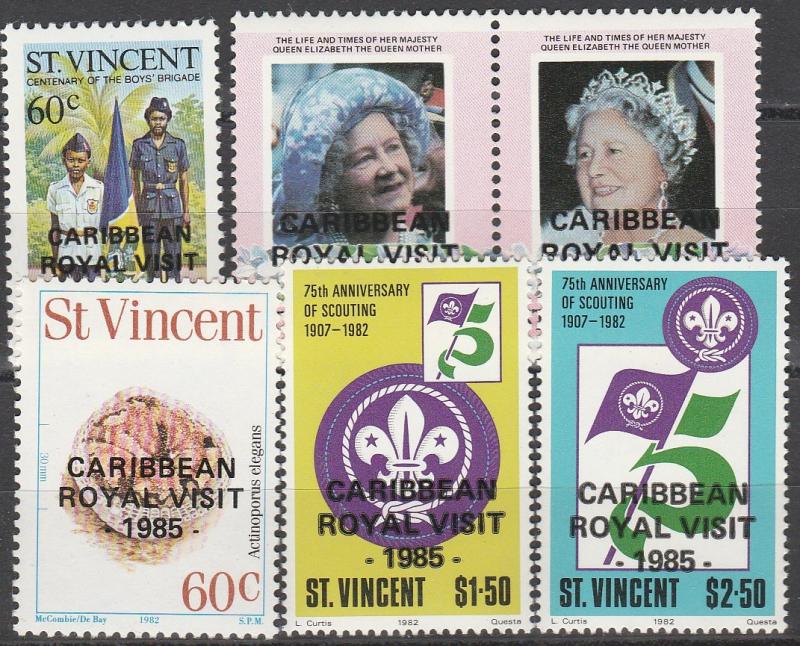 St Vincent #886-90, 893   MNH  CV $23.55  (A3876)