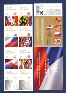 CZECH REPUBLIC - SG 905-912,  Sc 3745a- MNH booklet - flags, coats of arms, 2018
