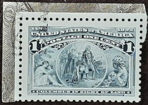 US Scott # 2624a; used 1c Columbus issue from 1992; VF centering; off paper