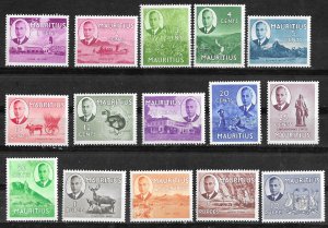 Mauritius # 235-49  Geo.VI Definitives   (15) Unused VLH