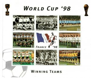 Grenada - 1997 - Soccer Pre World Cup - Sheet Of 8 Stamps - Scott #2694 - MNH