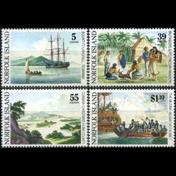 NORFOLK IS. 1989 - Scott# 452-5 Bounty Mutiny Set of 4 NH