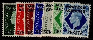 MOROCCO AGENCIES GVI SG165-171, complete set, M MINT. Cat £48.