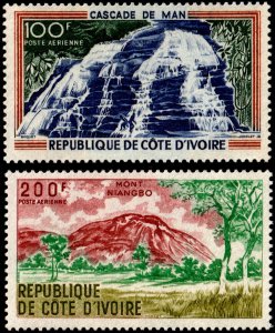✔️ IVORY COAST 1970 - CASCADE & MOUNT NIANGBO - SC. C41/C42 MNH [1.25.06]