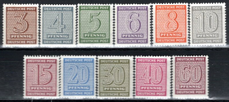 DDR under russian occupation Scott # 14N1 - 14N12, mint nh, variation wmk