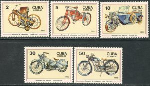 CUBA Sc#2800-2804 1985 Motorcycle Centenary Complete Set OG Mint NH