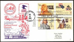 USA 1993 Mi.Nr. 2390 /3 Postal Museum Stamps on Stamps FDC II