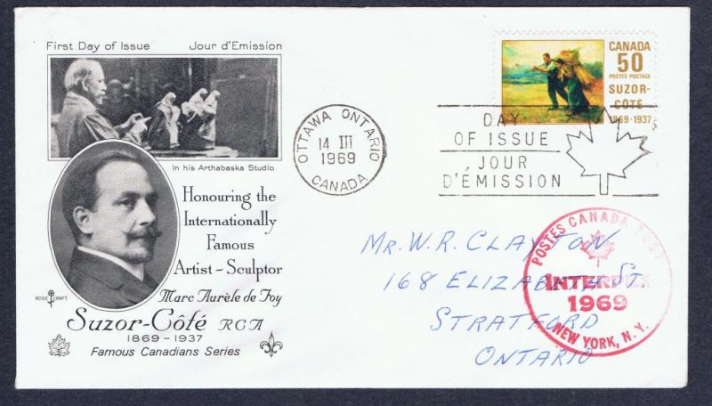1969 Suzor-Cofe Scott # 492 Cachet FDC