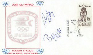Autographs Bob Caffrey Bobby Witt Olympic Baseball LA 1984 #2089 Jim Thorpe