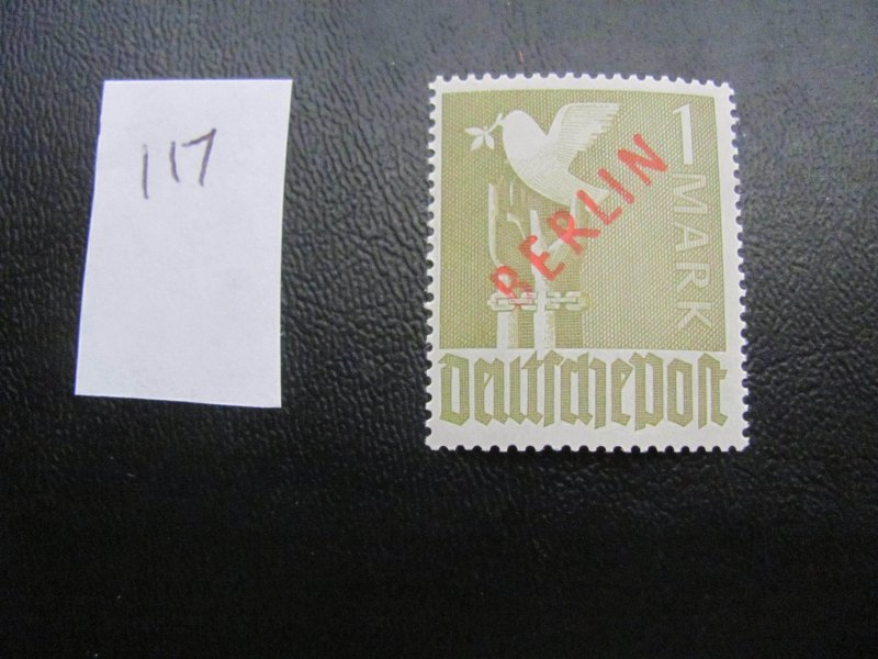 GERMANY BERLIN 1949 SIGNED DR. DUB MNH SC 9N34  RED OVERPRINT XF 550 EUROS (117)
