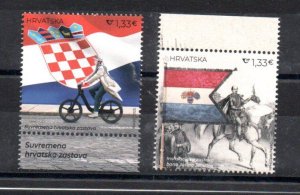 CROATIA - 2023 - FLAGS - CYCLING - HORSES - COAT OF ARMS -