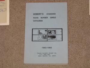 Heberts Standard Plate Number Single Catalog, copyright 1982