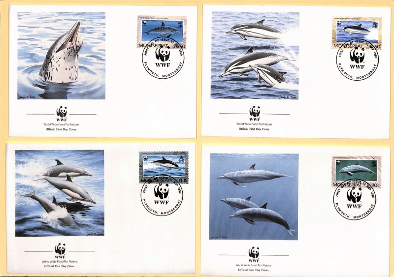 Montserrat WWF World Wild Fund for Nature FDC Spinner dolphin
