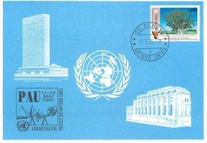 E0012 Maximum card United Nations New York & Geneva Headquarters PAU 1991