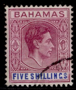 BAHAMAS GVI SG156e, 5s red-purple & deep bright blue, FINE USED. Cat £26.