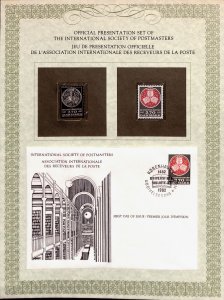 Denmark Danmark silver stamp + cover International Society of Postmasters