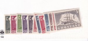 GREENLAND # 28-38+31a VF-MNH/MVVLH CAT VALUE $159