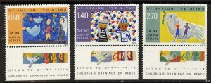 Israel 622-4 + tabs MNH Children's Drawings on Peace, Art