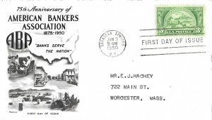1950 FDC, #987, 3c American Bankers Association, Fleetwood