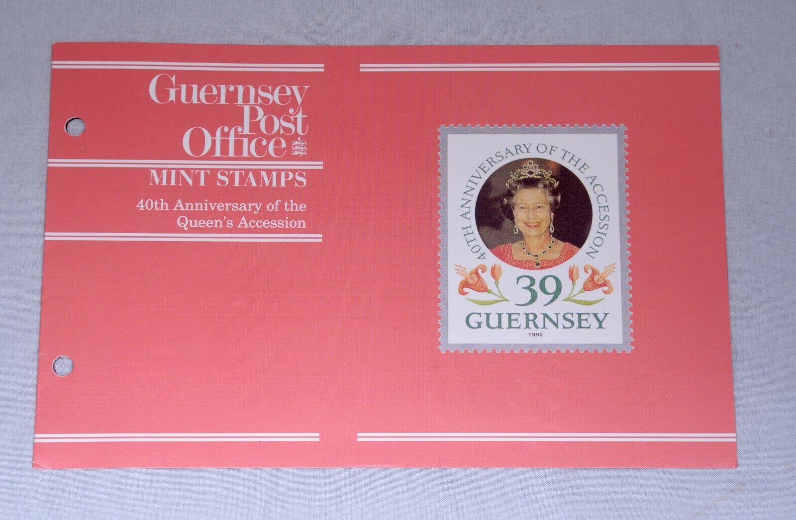 GUERNSEY 471474 Presentation Pack Souvenir Folder Stamps Postage 1992