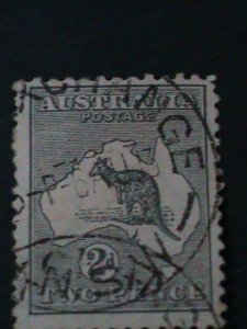 ​AUSTRALIA-1913 SC#4-KANGAROO & MAP FANCY CANCEL VF-LAST ONE-111 YEARS OLD