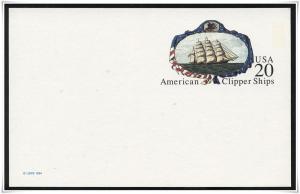 SC#UX220 20¢ American Clipper Ships Postal Card Unused