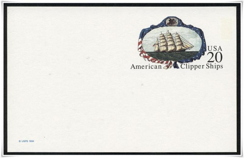 SC#UX220 20¢ American Clipper Ships Postal Card Unused