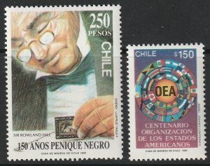 Chile 1990 Sc 893-4 MNH**