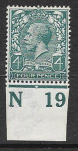 N23(6) 4d Bluish Grey Green Royal Cypher control N19 Imperf UNMOUNTED MINT