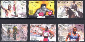 Uganda 1995 MNH Stamps Scott 1358-1363 Sport Olympic Games Medals Horses Cycling