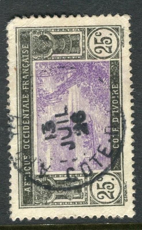 FRENCH IVORY COAST;  1920s early pictorial issue fine used 25c. value