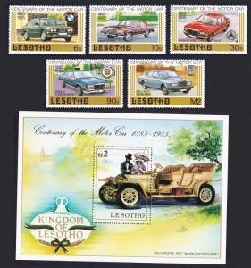 Lesotho Century of Motoring 5v+MS SG#640-MS645 SC#475-480