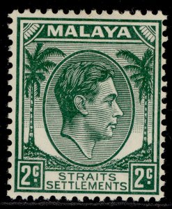 MALAYSIA - Straits Settlements GVI SG293, 2c green, M MINT. Cat £60. DIE II