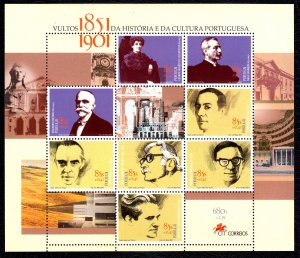 Portugal 2001 Famous People Mint MNH Miniature Sheet SC 2395 FV €3.39 CV $8.75