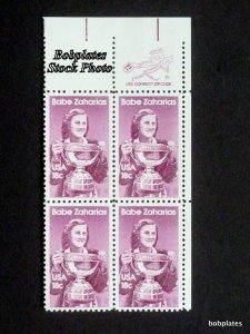 BOBPLATES #1932 Babe Zacharias Zip Block F-VF MNH ~ See Details for Positions