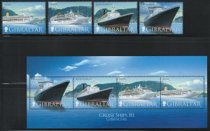 Gibraltar Scott 1076-1079a MNH! Complete Set! Cruise Ships!