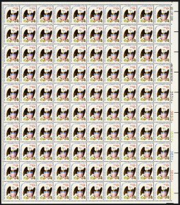 One Nation Indivisible Eagle Sheet of One Hundred 13 Cent Stamps Scott 1596