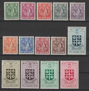 ST LUCIA 1949/50 SG 146/59 MINT Cat £48