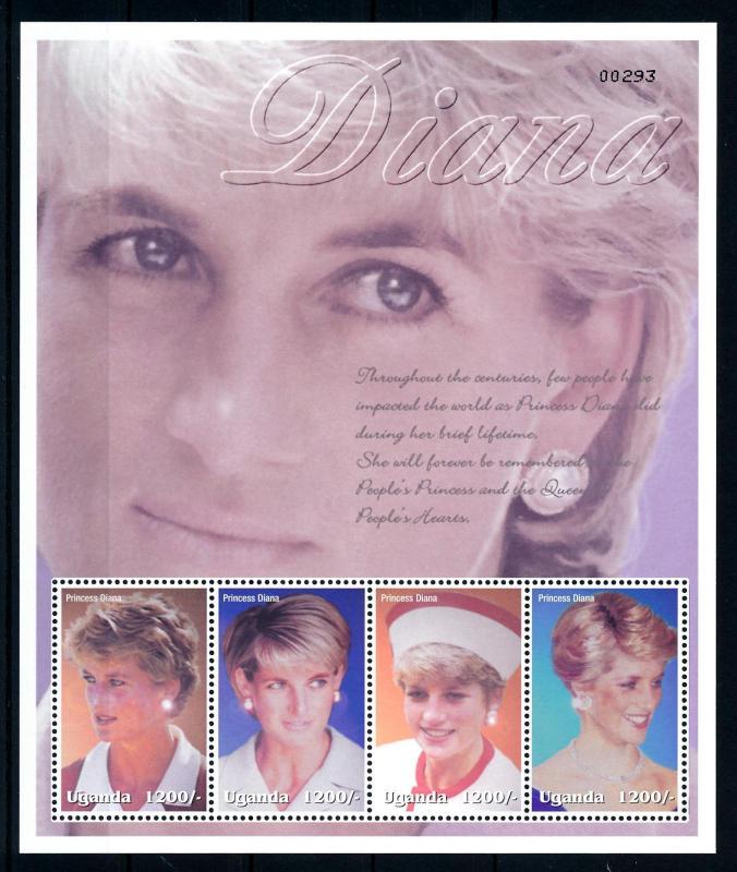 [91858] Uganda 2002 Royalty Princess Diana Sheet MNH