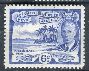 ST.KITTS; & NEVIS 1952 early GVI issue fine Mint very lightly hinged 6c.