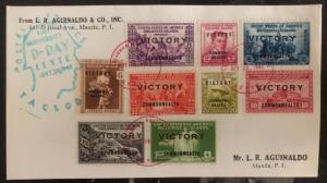1945 Manila Philippines First Day Cover FDC Victory D Day Stamps Domestic Used