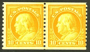 U.S. #497 MINT PAIR OG HR