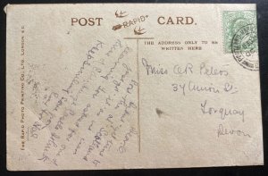 1910s Portland England Real Picture Postcard Cover To Devon Highland Infantry 