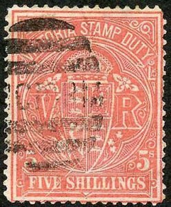 Victoria SG270 5/- rosine (crease) Cat 20 pounds 