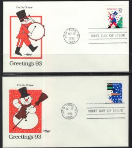 US 2799-2802 Christmas Artmaster Set of Four U/A FDCs