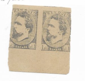 Spain #1 Black Reprint Pair - Stamp